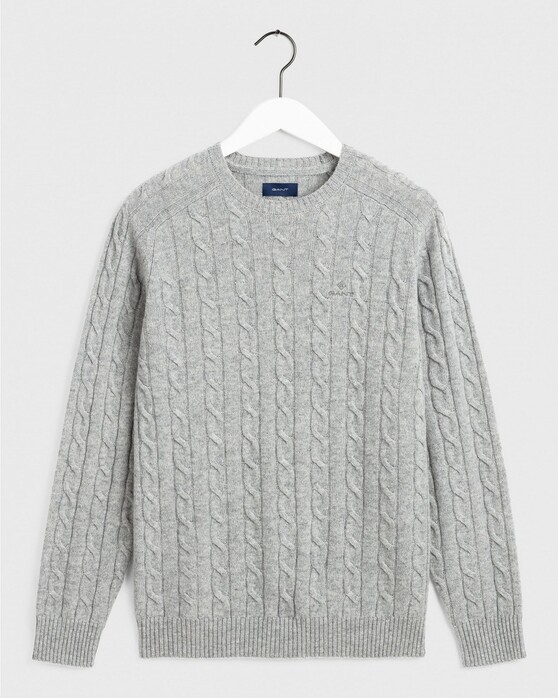 gant lambswool cable crew sweater